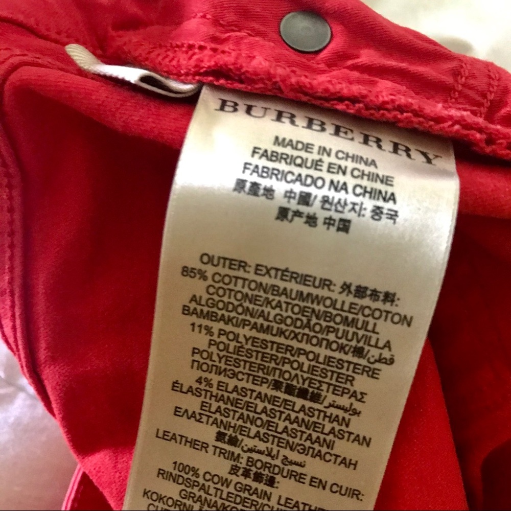 Burberry Brit Red Low-rise Skinny Jeans - Picture 5 of 5